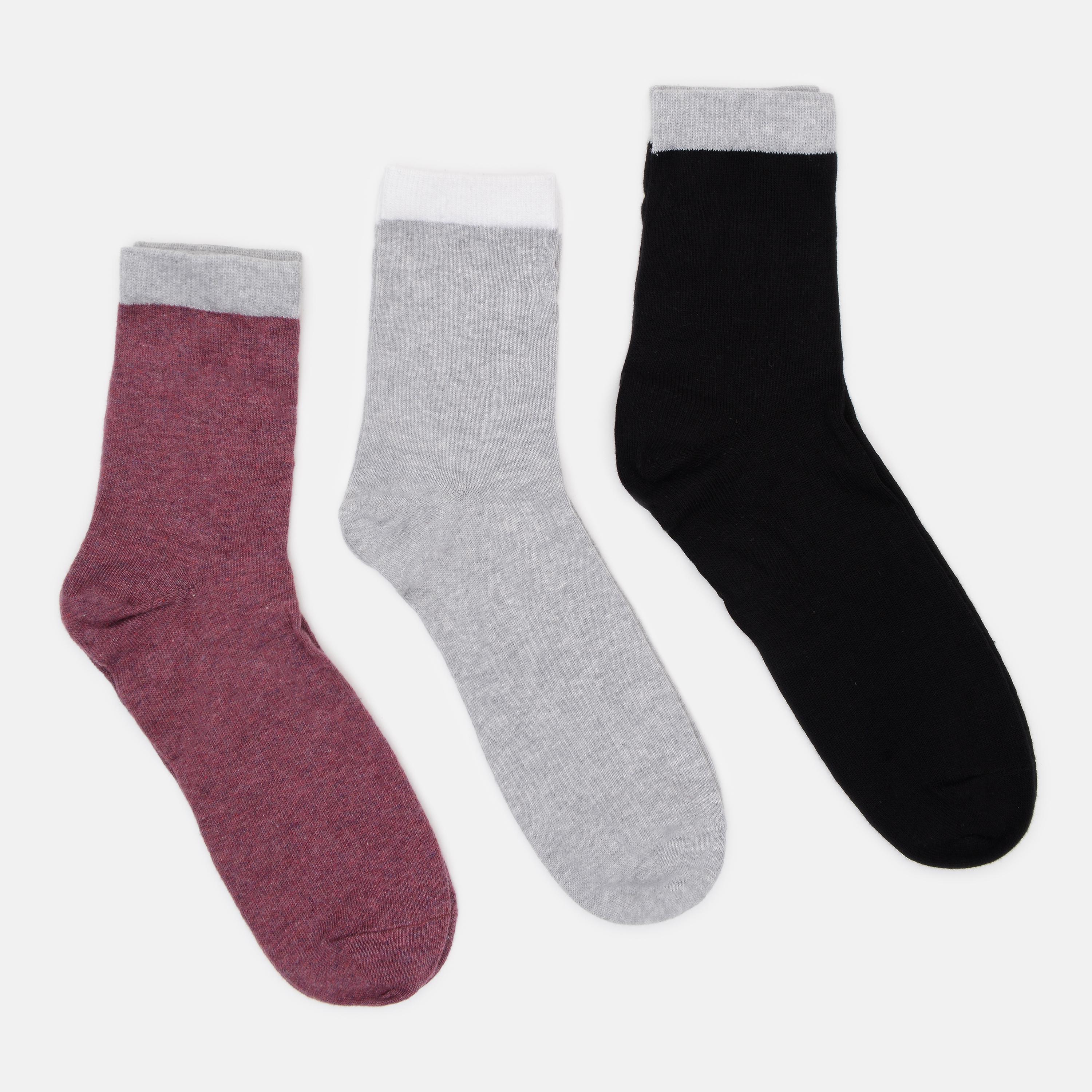 Носки C&A р. 39-42 3 пары Бордовый/Черный/Серый (2709102121)