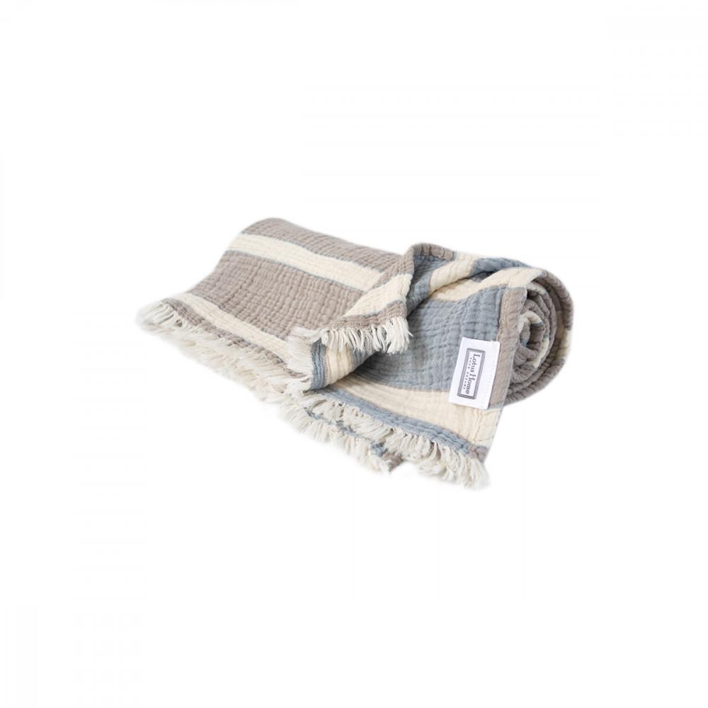 Полотенце Lotus Home Linen muslin lead 80х160 см Blue/Khaki (svt-2000022307109) - фото 3