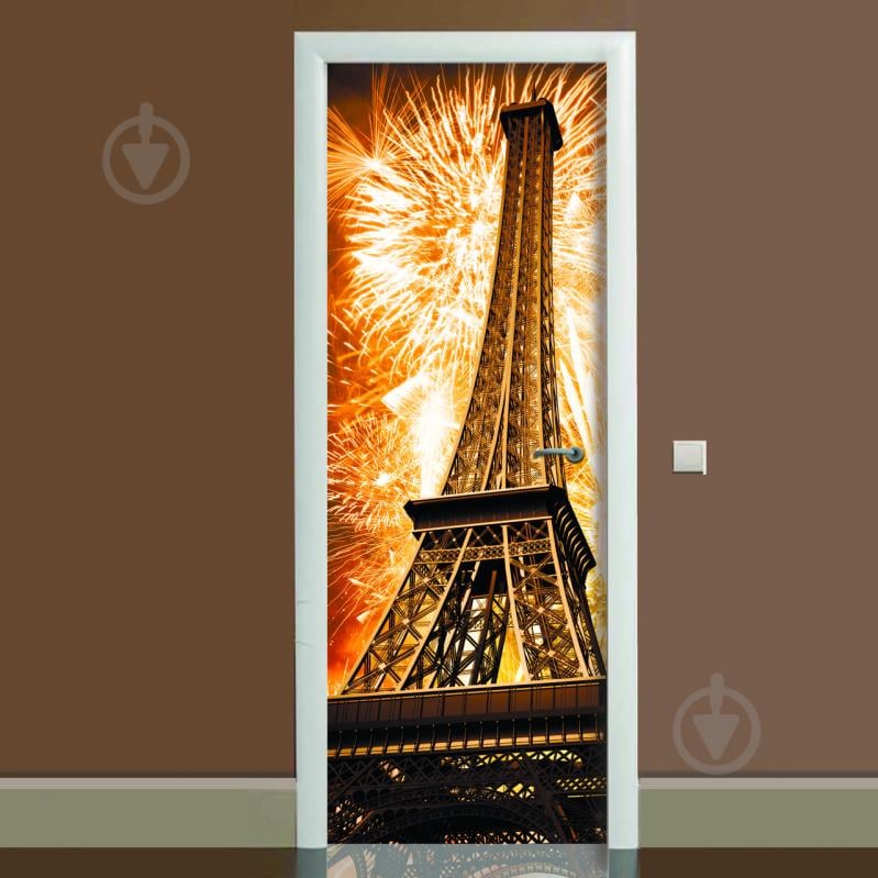 Наклейка на двері Zatarga Ейфелева вежа 02 650х2000 мм Золотистий (Z180050 dv)