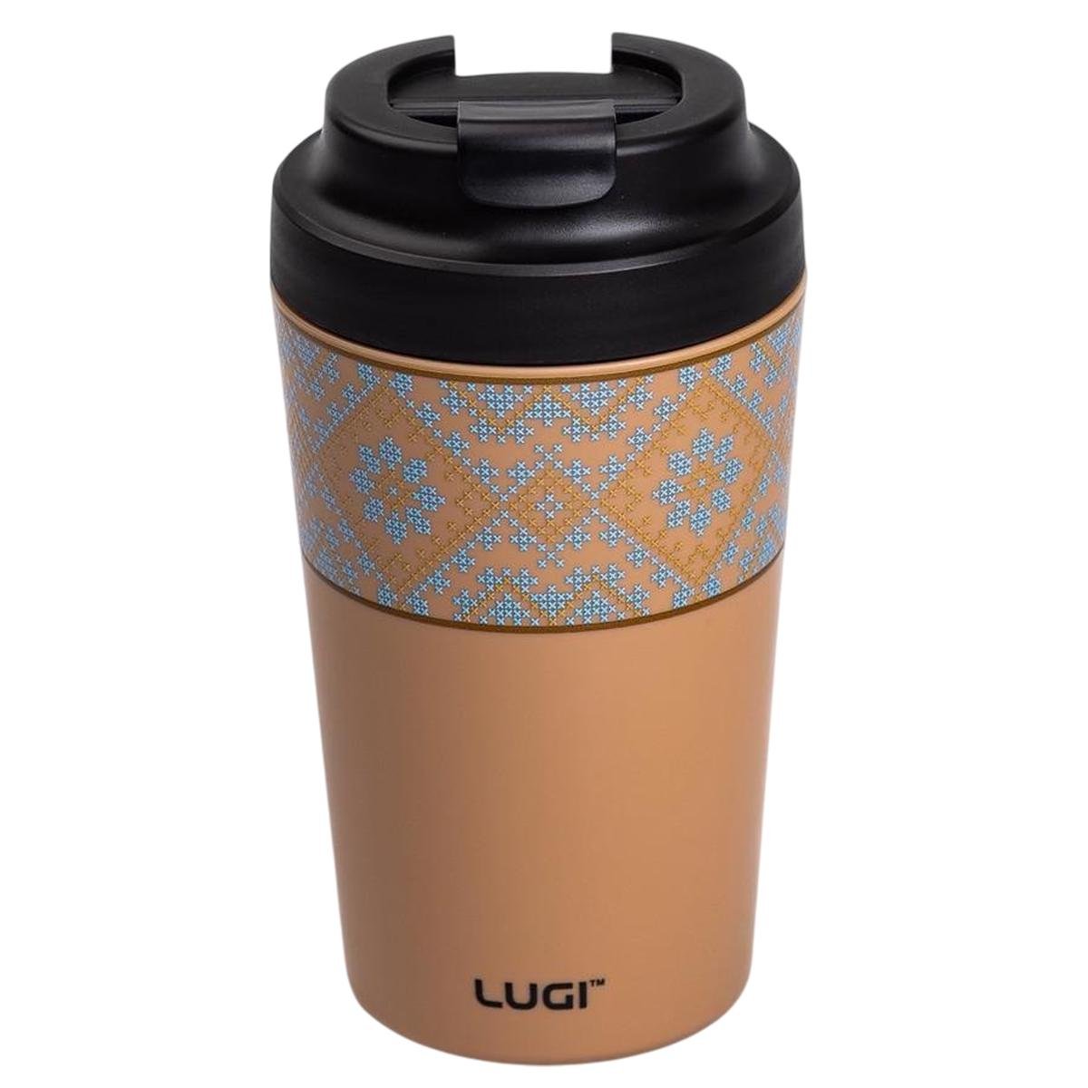 Термокружка Вишиванка з кришкою на защіпці 380 мл Коричневий (HP-14-50O) - фото 1 Термокружка Вишиванка з кришкою на защіпці 380 мл Коричневий (HP-14-50O) - фото 1