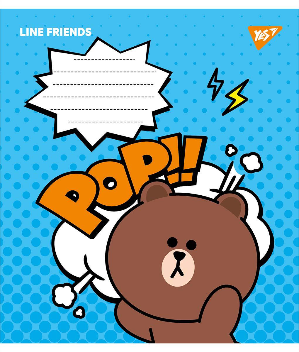 тетрадь ученическая YES Line friends А5/12 косая линия набор 25 шт. - фото 3