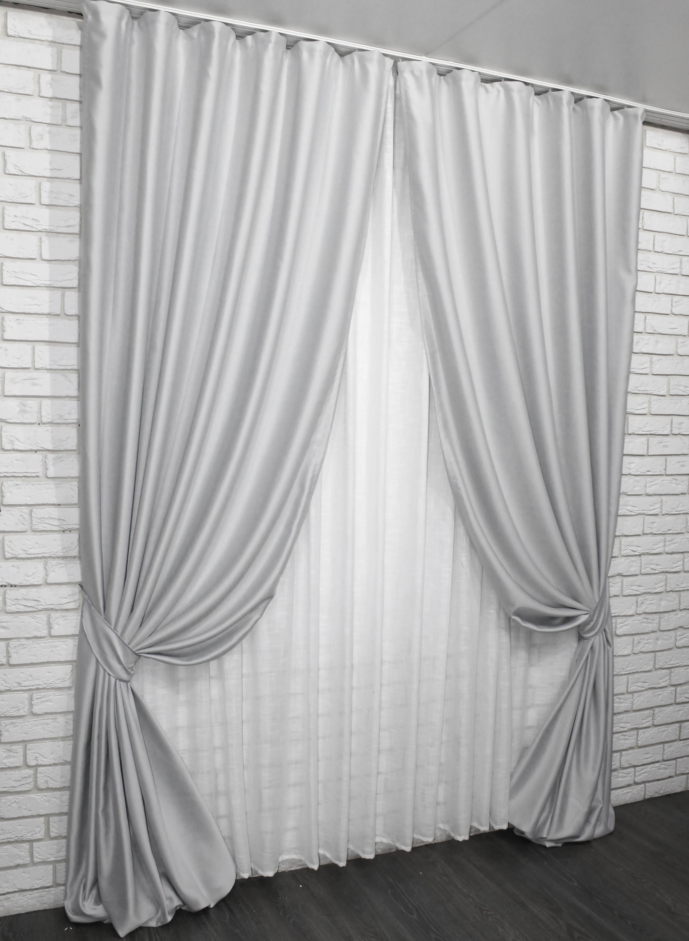 Комплект штор VR-Textil Bruno № 905ш 100х270 см 2 шт. Светло-серый (31-485)