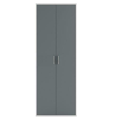 Шкаф для отеля распашной Gerbor REG 2D/79/220 двухдверный из ДСП 790х350х2210 мм Каби пепельный/Антрацит (17962)