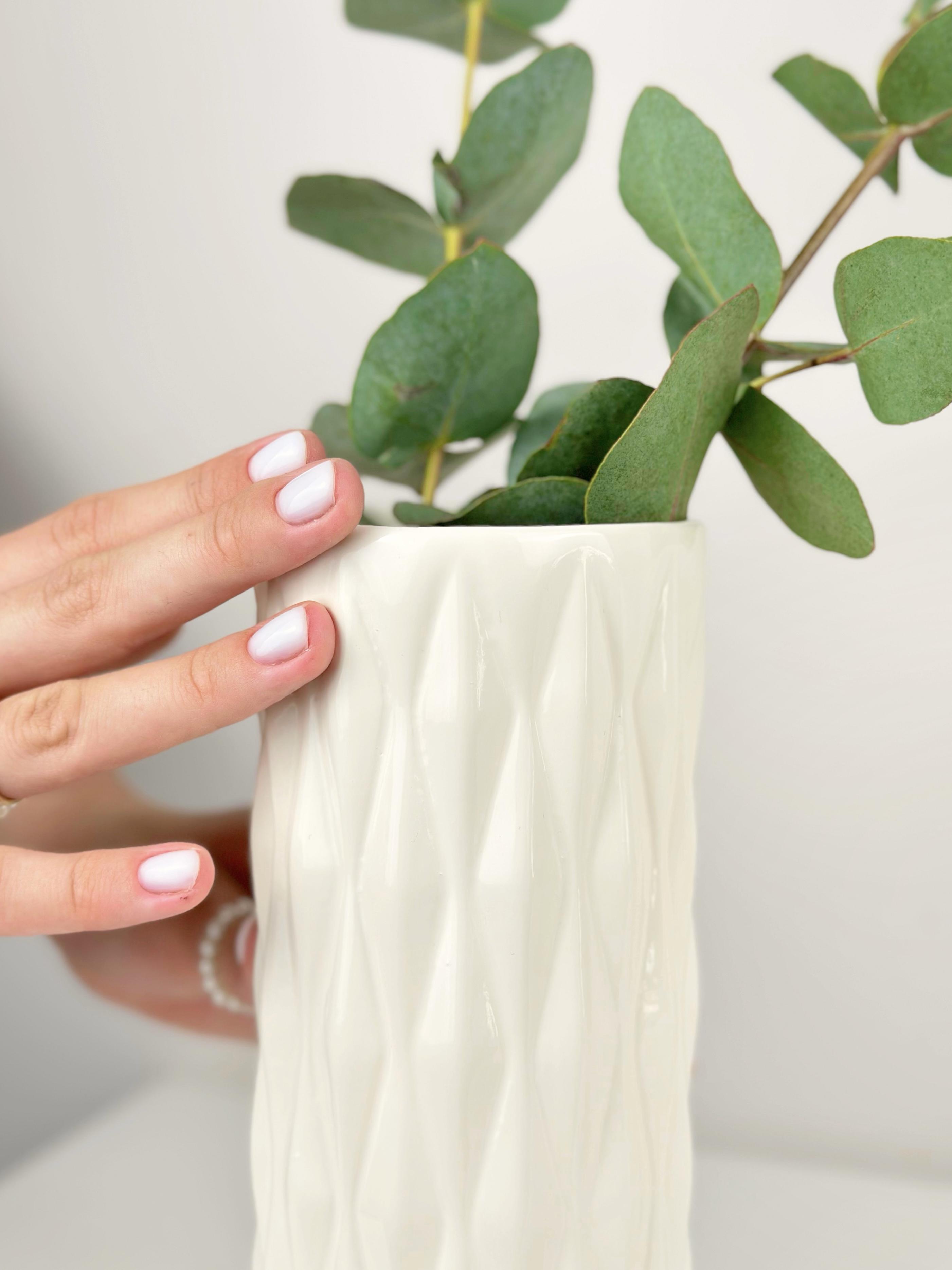 Ваза для цветов и декора глиняная керамическая Кристал 20 см Бежевый (4001-14) - фото 3