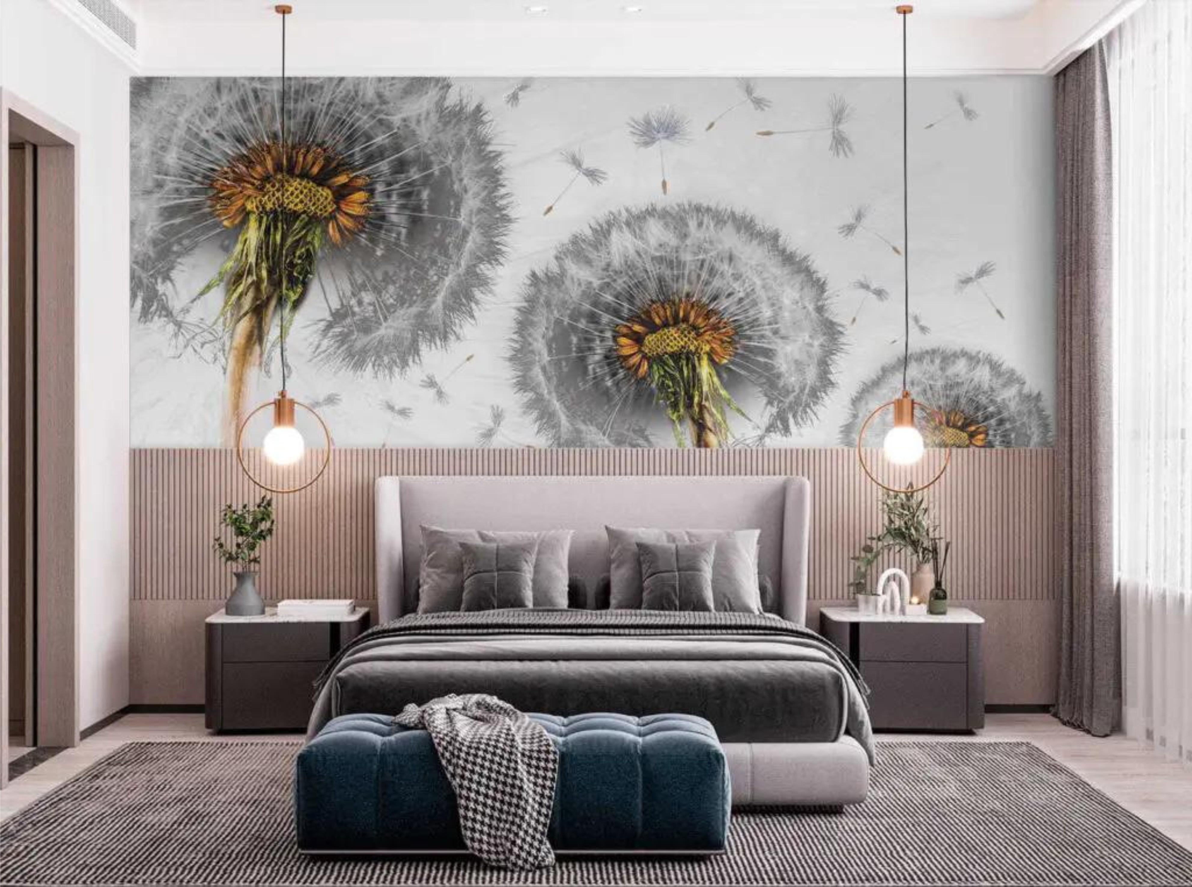 Фотообои Одуванчики Серый (000198)