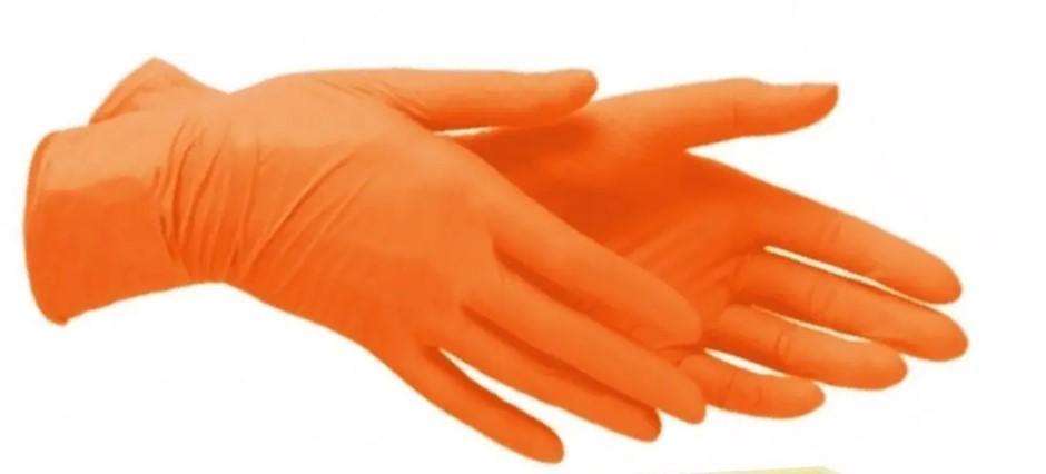 Рукавички Ampri Style нітрилові неопудрені 100 шт. L Orange - фото 3