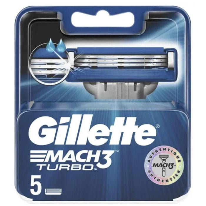 Сменные кассеты для бритья Gillette Mach 3 TURBO 5 шт. (1636360603)