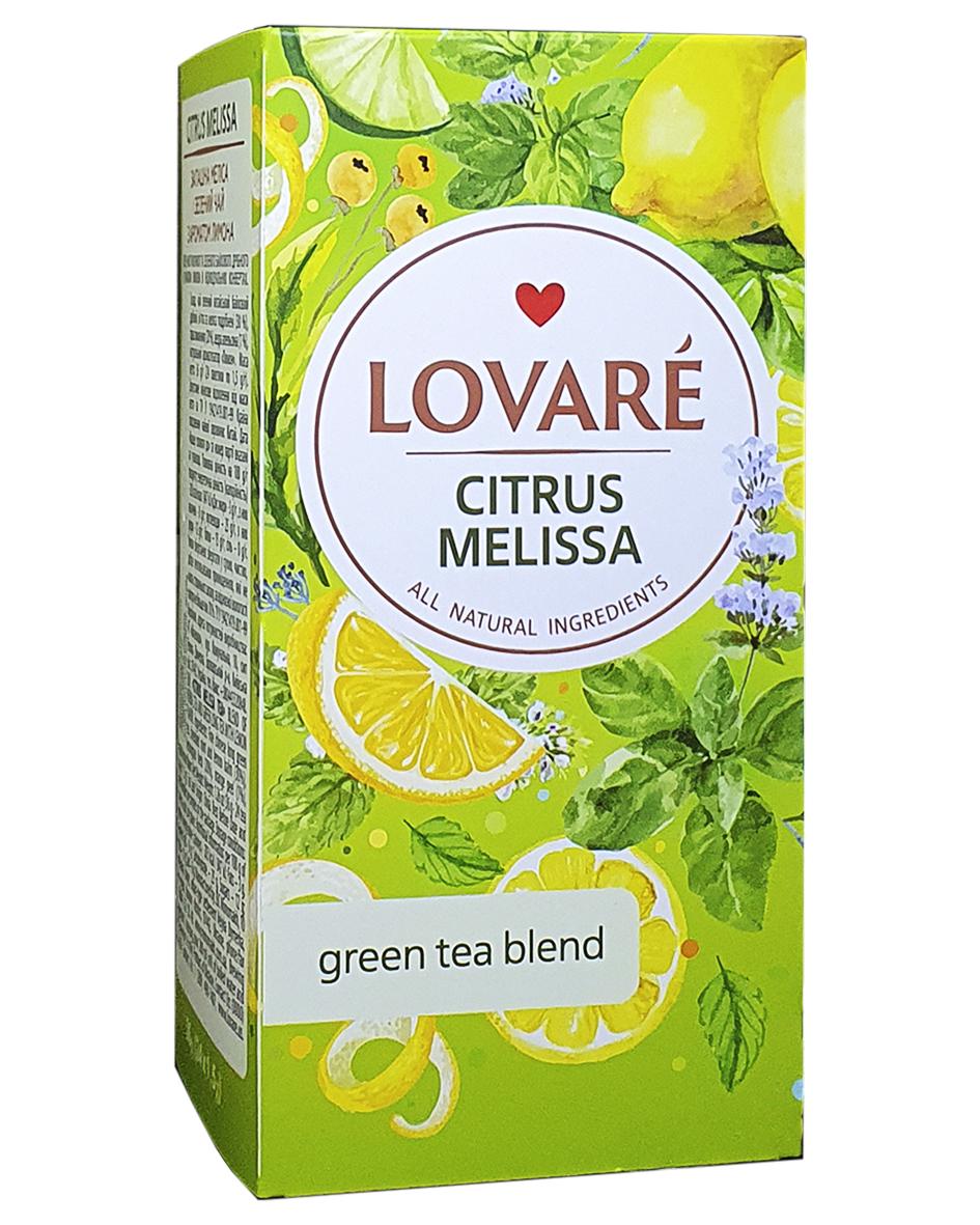 Чай зеленый Lovare Citrus Melissa в пакетиках 24 пакетика 1,5 г (55878) Чай зеленый Lovare Citrus Melissa в пакетиках 24 пакетика 1,5 г (55878)