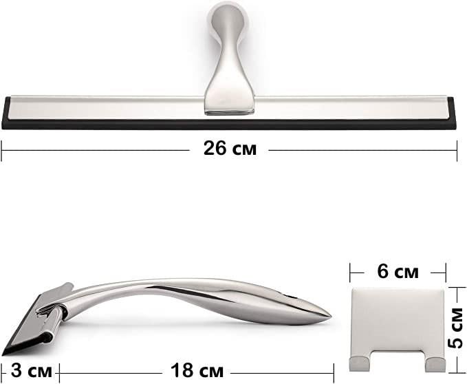 Универсальный скребок для душевых дверей/ванных комнат/оконного и автомобильного стекла нержавеющая сталь Серый - фото 2 Универсальный скребок для душевых дверей/ванных комнат/оконного и автомобильного стекла нержавеющая сталь Серый - фото 2