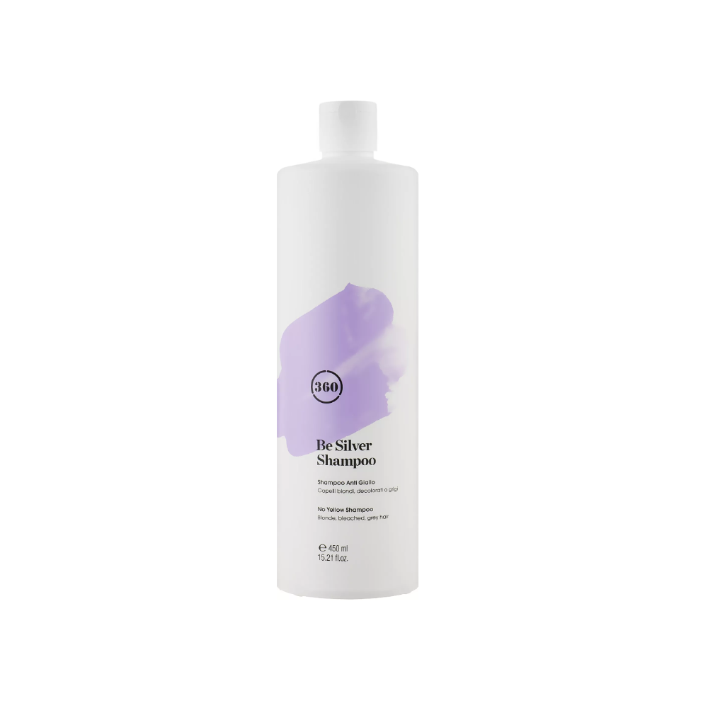 Шампунь для волосся антижовтий 360 Be Silver Shampoo 450 мл Сріблястий блонд