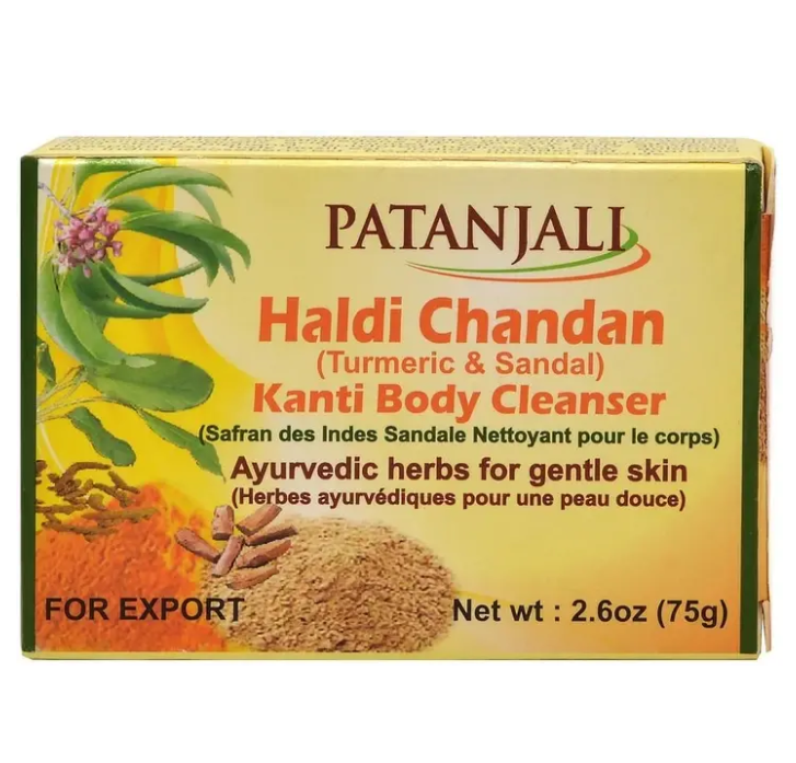 Мило для тіла Patanjali Канти Хальді Чандан з сандалом і куркумою 75 г (1968792229)
