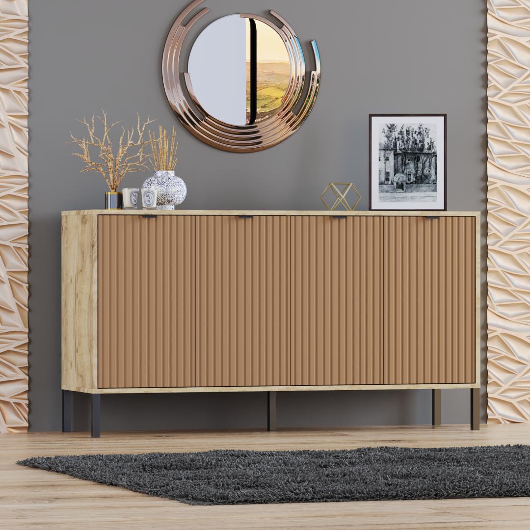 Комод Флорида W-7 МДФ 145/78/40 см Дуб крафт/Смажена кава (01514)