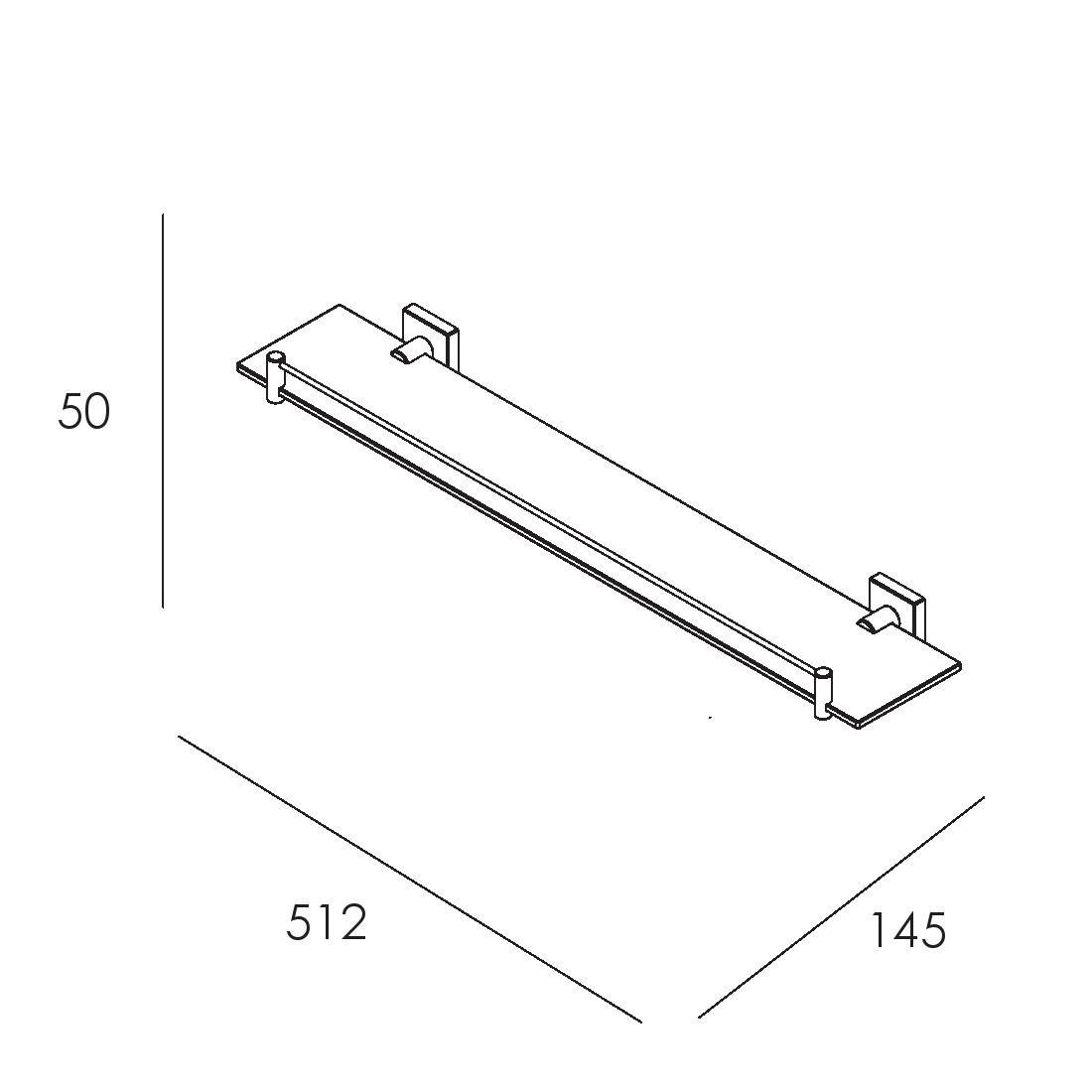 Полка настенная для ванной Imprese BILOVEC 161255B стеклянная одинарная Черный (124618) - фото 2 Полка настенная для ванной Imprese BILOVEC 161255B стеклянная одинарная Черный (124618) - фото 2