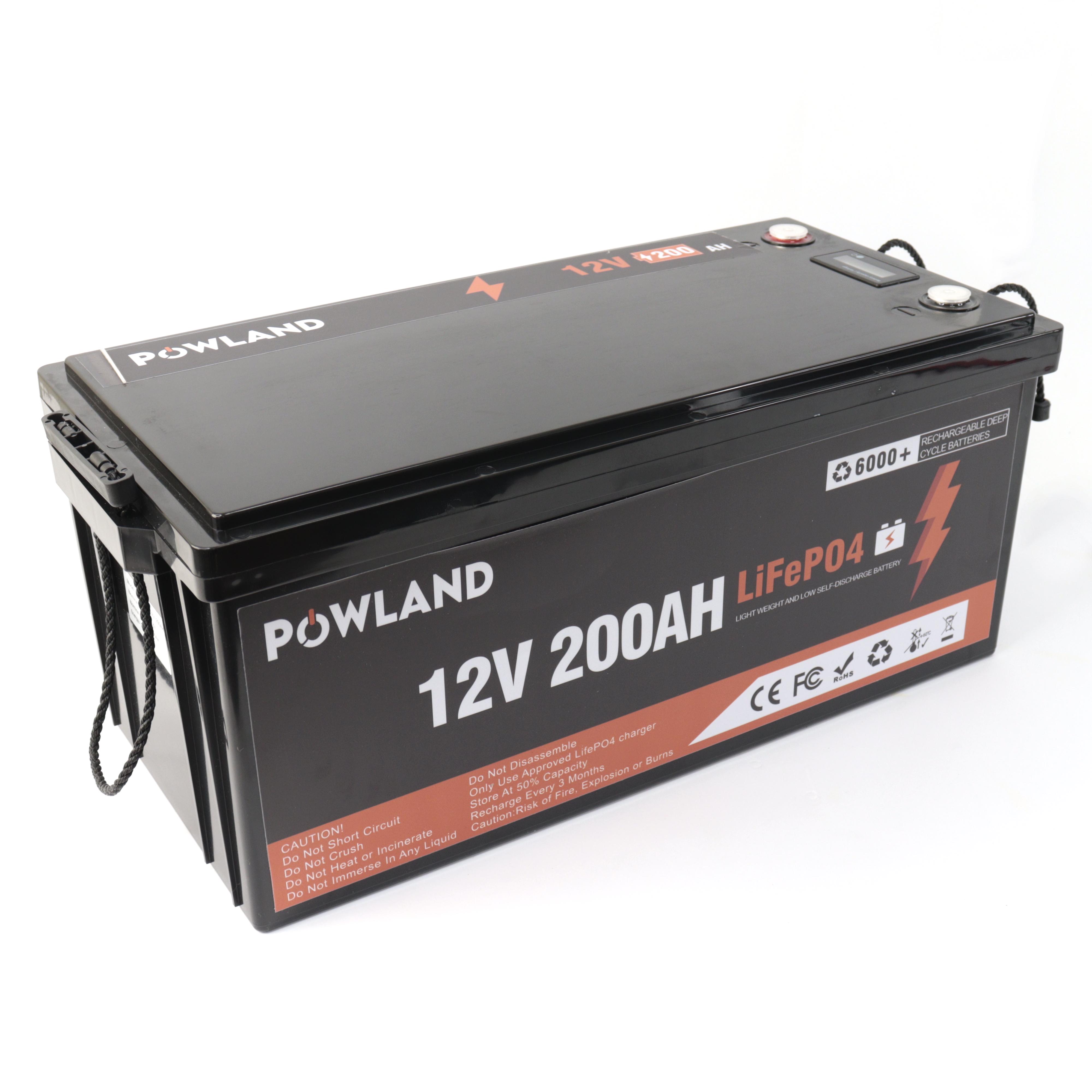 Акумулятор Powland LiFePO4 IBattery -PL-12V-200Ah BMS з дисплеєм (060110)