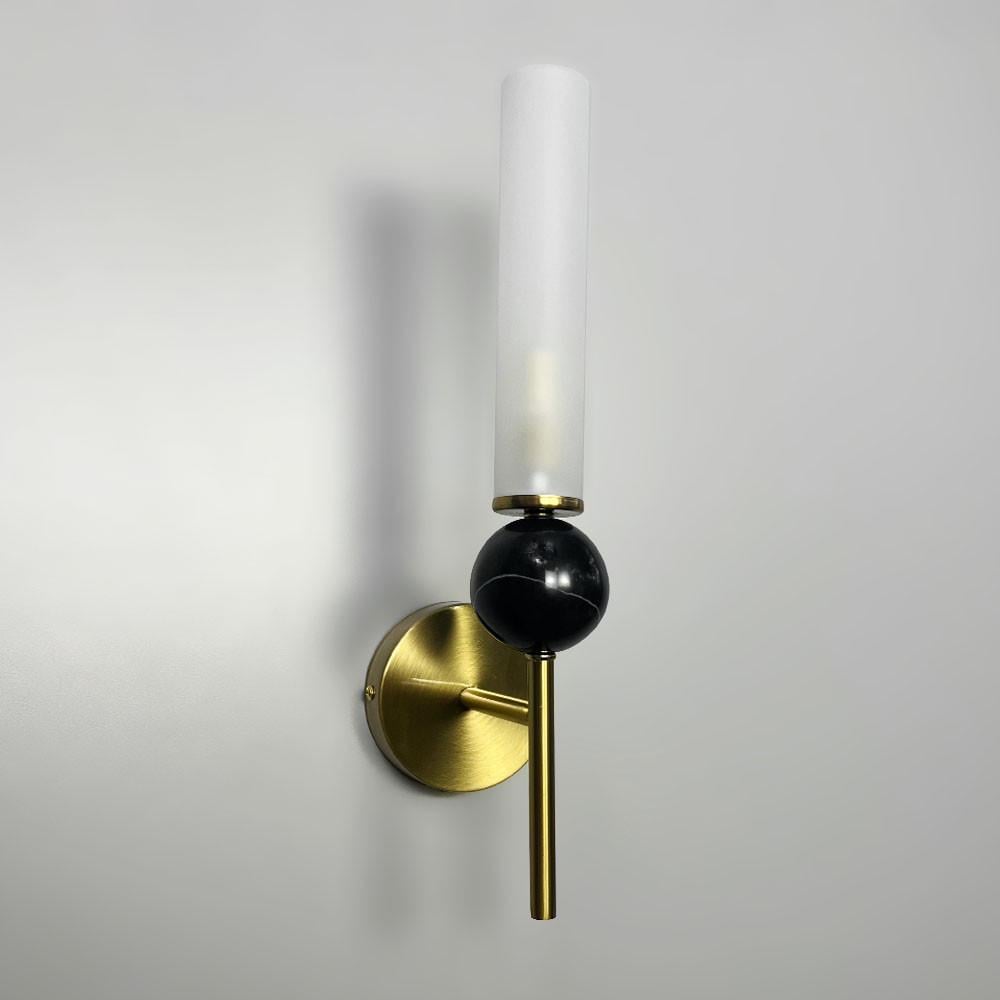 Бра с матовым плафоном и мраморным шариком Латунь (WSC 4B/1 AB+BK)