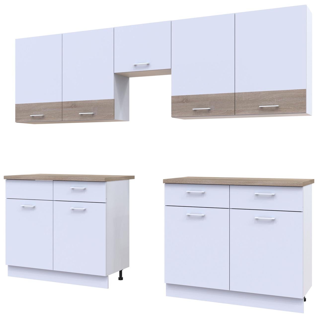 Кухня модульна Лея Doros 300х60х250 см Білий/Дуб сонома (DRS-011378) - фото 5 Кухня модульна Лея Doros 300х60х250 см Білий/Дуб сонома (DRS-011378) - фото 5