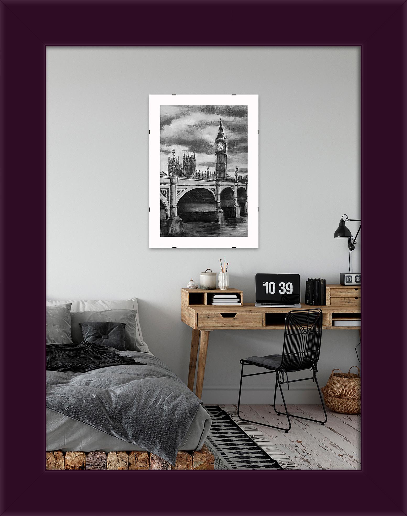 Фоторамка деревянная EmojiFrame 15х20 см AH2220-02 антибликовое стекло 2 мм Фиолетовый