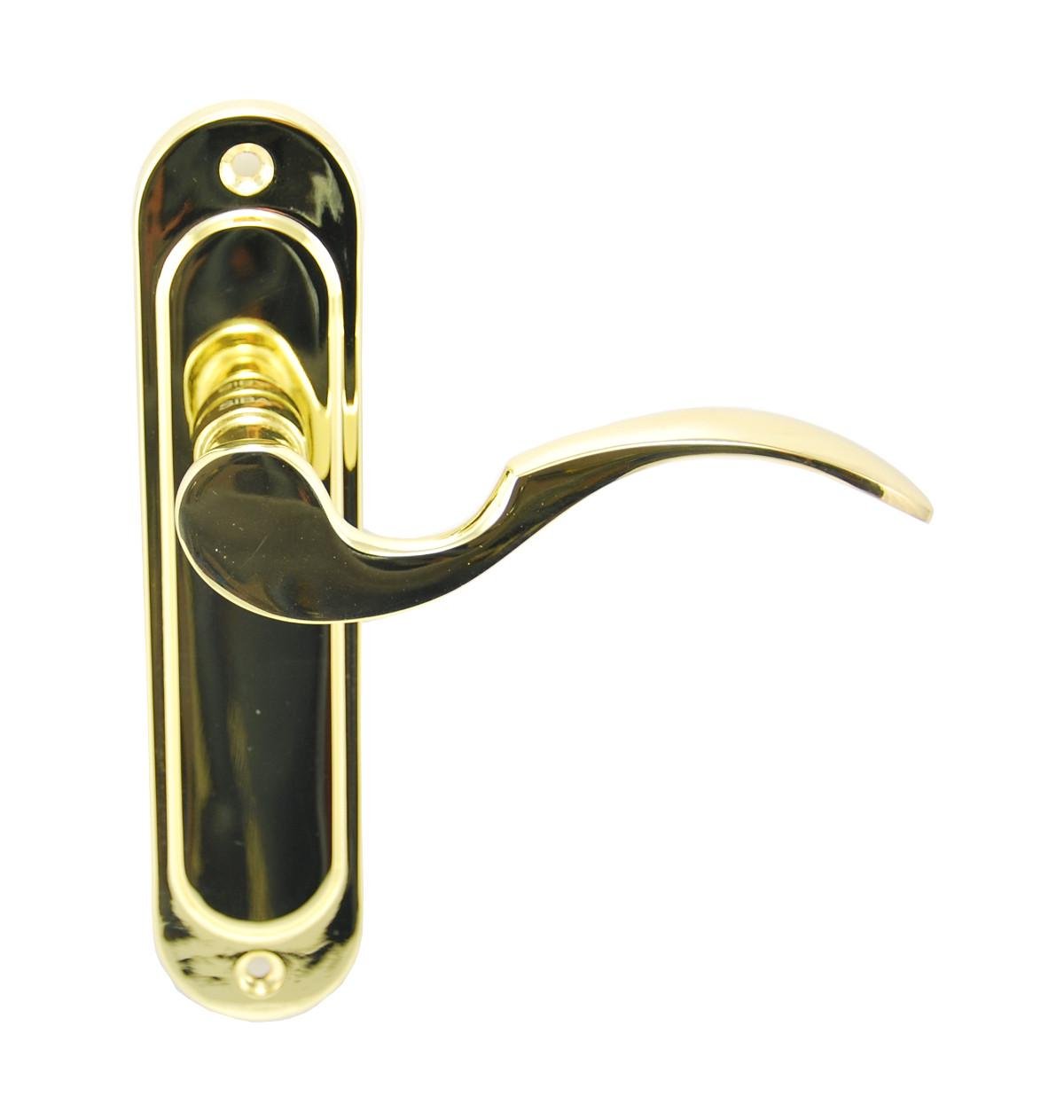 Дверная ручка межкомнатная Siba OSIMO проходная на планке Латунь полированная (Z09 0K 01 01) - фото 1