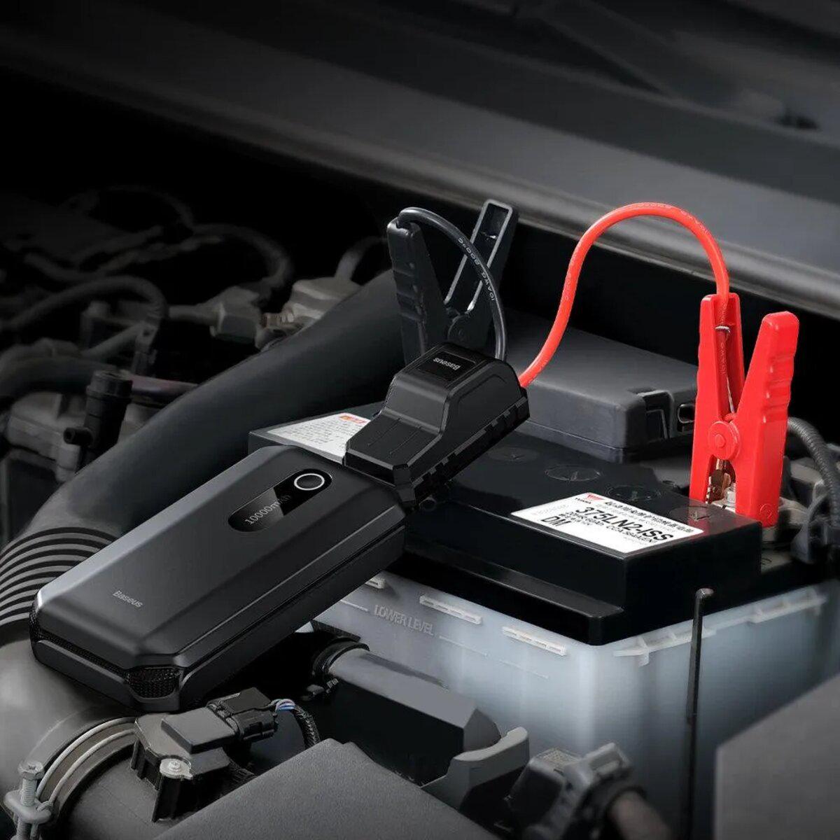 Пуско-зарядное устройство автомобильное портативное Baseus super energy car jump starter 10000 mAh Black (CGNL020101) - фото 6