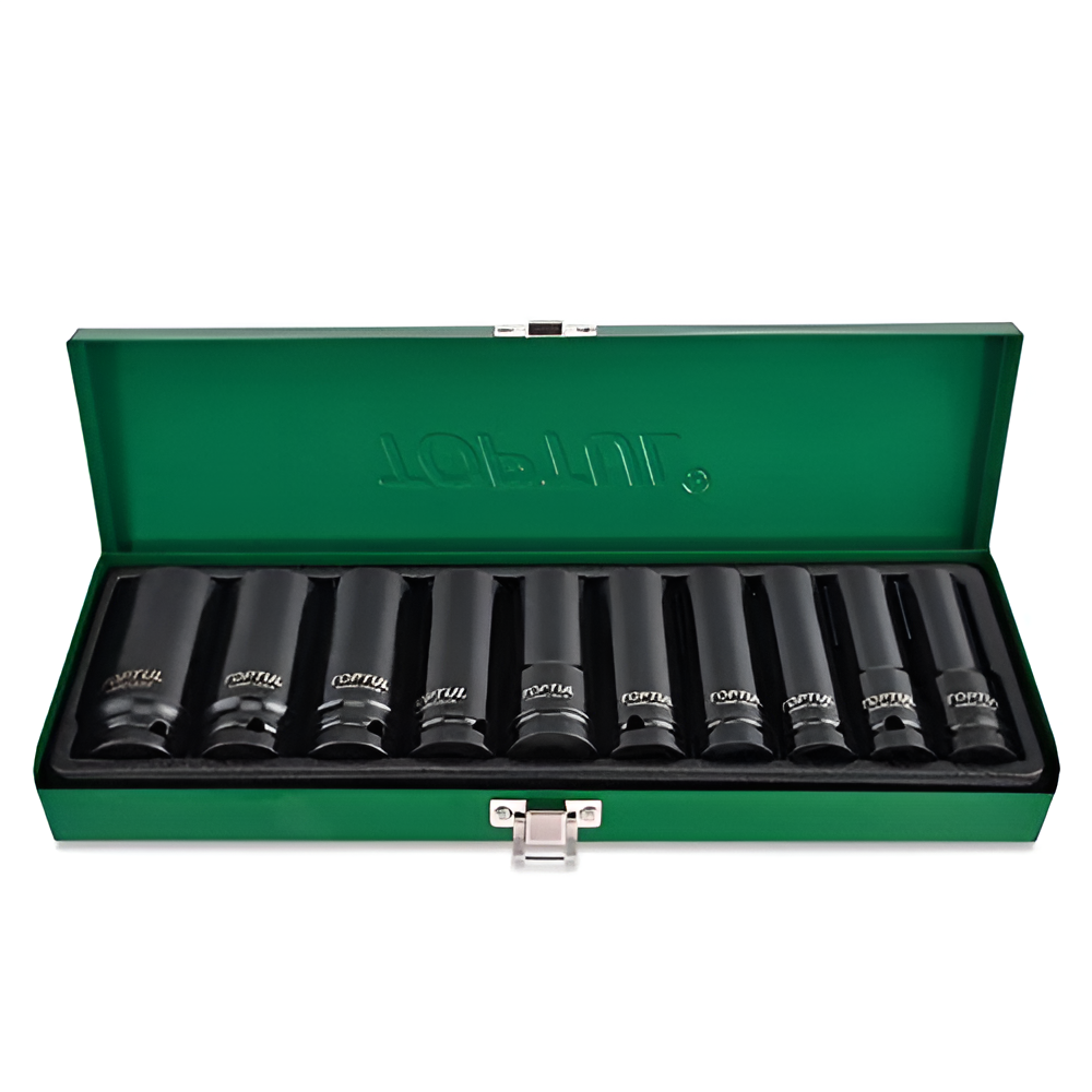 Набор головок ударных дюймовых длинных в кейсе Toptul 1/2 "7/16-1" 10 предметов Черный (147-112-GEAD1002) Набор головок ударных дюймовых длинных в кейсе Toptul 1/2 "7/16-1" 10 предметов Черный (147-112-GEAD1002)