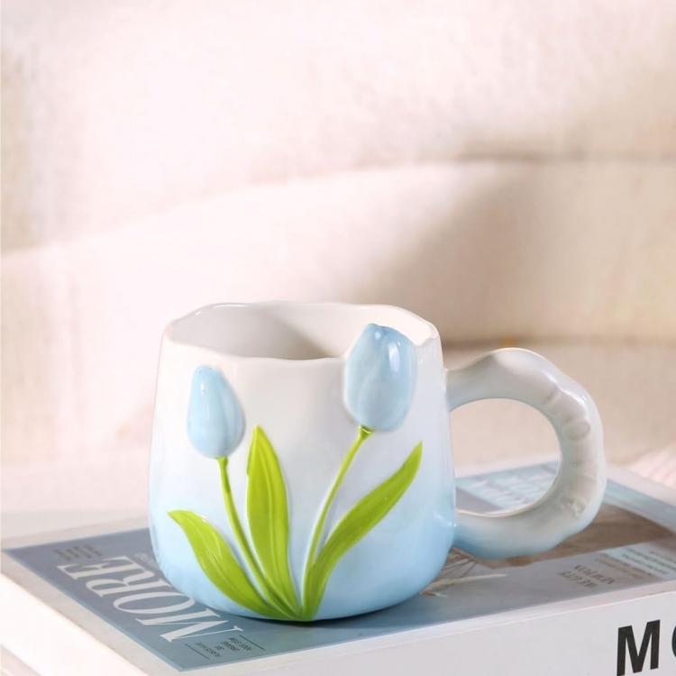 Чашка Тюльпаны 400 мл Голубой