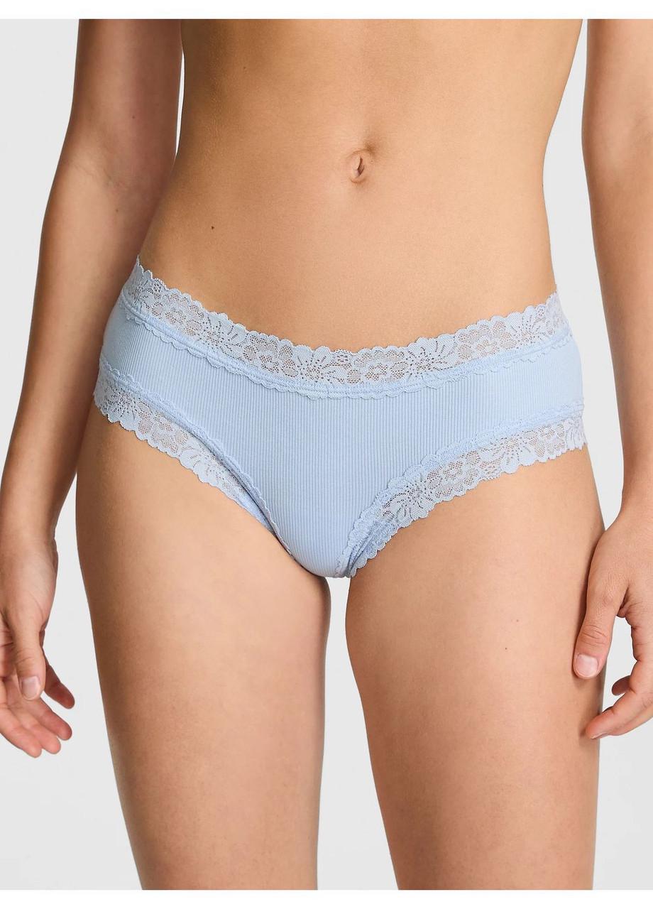 Трусики женские Victoria's Secret PINK WinkTM Lace-Trim Cheeky M Голубой (28211796783)
