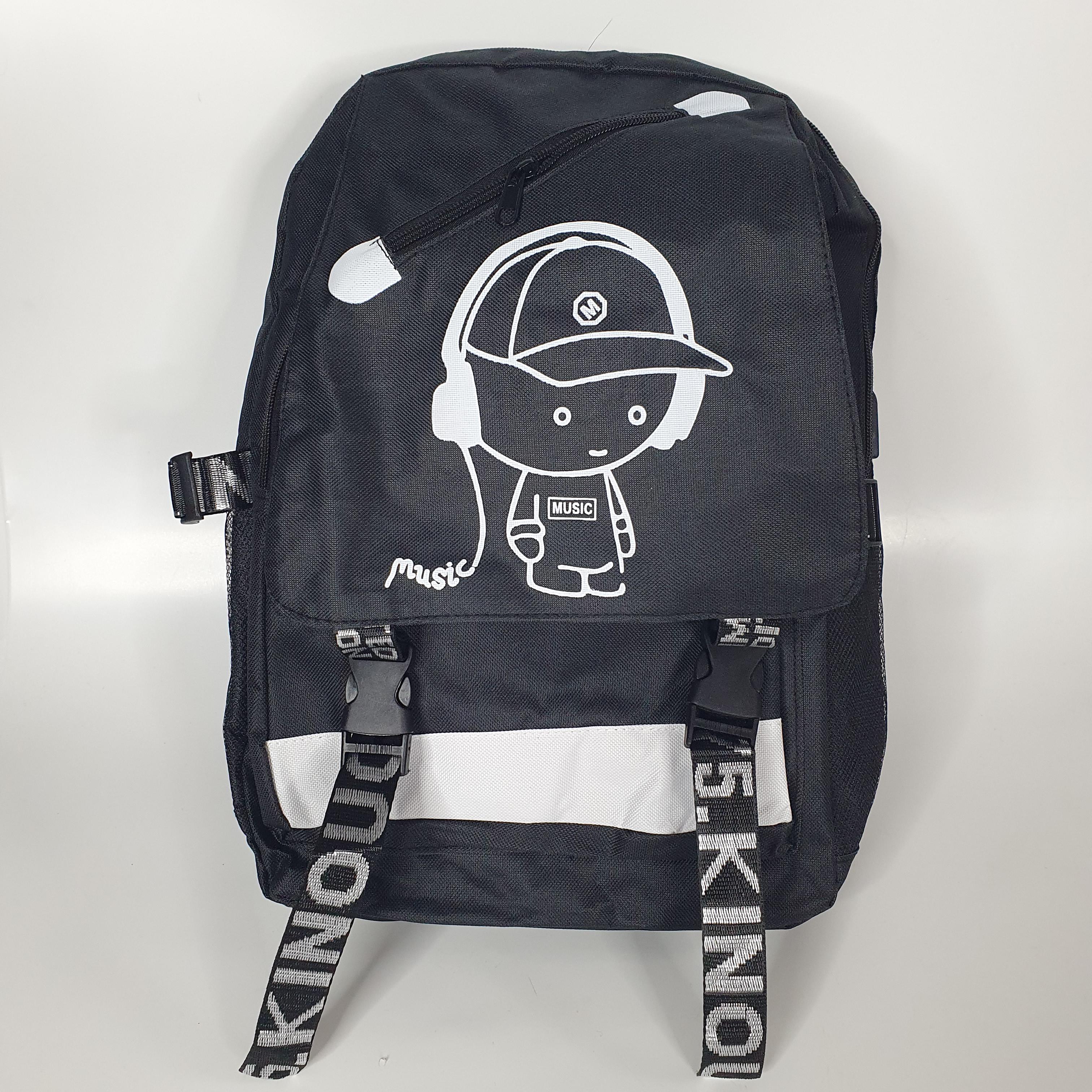 Рюкзак городской Senkey&Style Music с USB водонепроницаемый с рисунком Черный (JJ-33-Black)