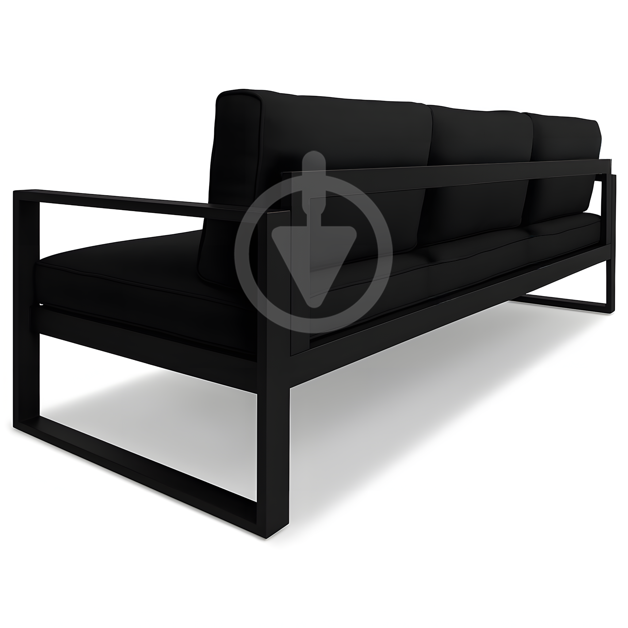 Диван металлический AVVS Бостон лофт с подлокотниками велюр 160 см Черный - фото 3 Диван металлический AVVS Бостон лофт с подлокотниками велюр 160 см Черный - фото 3