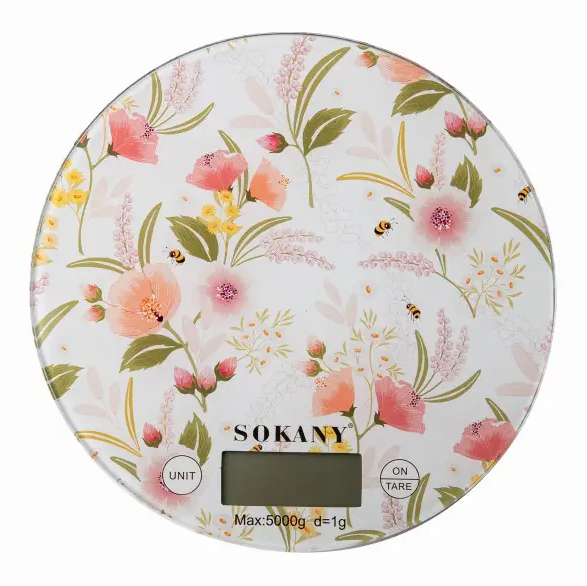 Ваги кухонні електронні Sokany SK-19023 із плоскою платформою до 5 кг Білий (SK-19023ML) - фото 1 Ваги кухонні електронні Sokany SK-19023 із плоскою платформою до 5 кг Білий (SK-19023ML) - фото 1