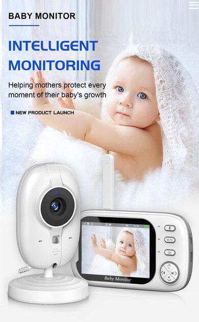 Відеоняня Baby Monitor ABM600 з датчиком звуку з портативним дисплеєм та вимірюванням температури - фото 2