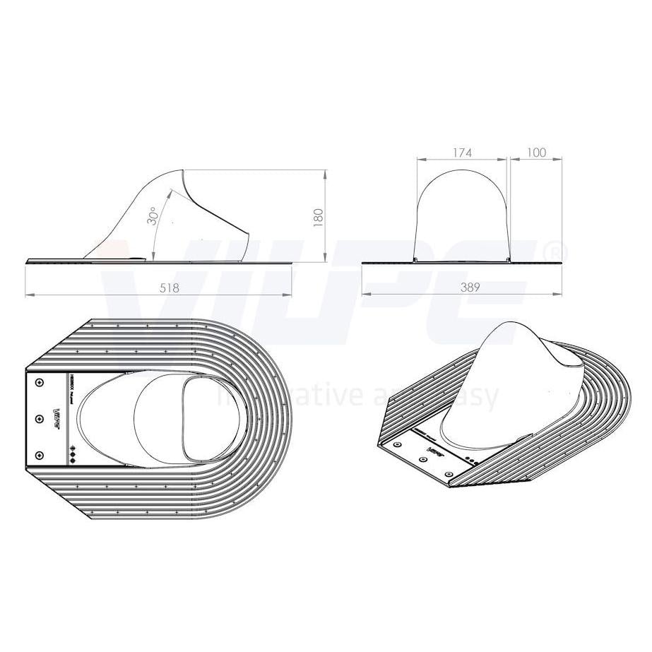 Выход вентиляционный Vilpe FLOW для битумной черепицы утепленный Ø 160 мм 500 мм 7024 Графитовый (30111316) - фото 3