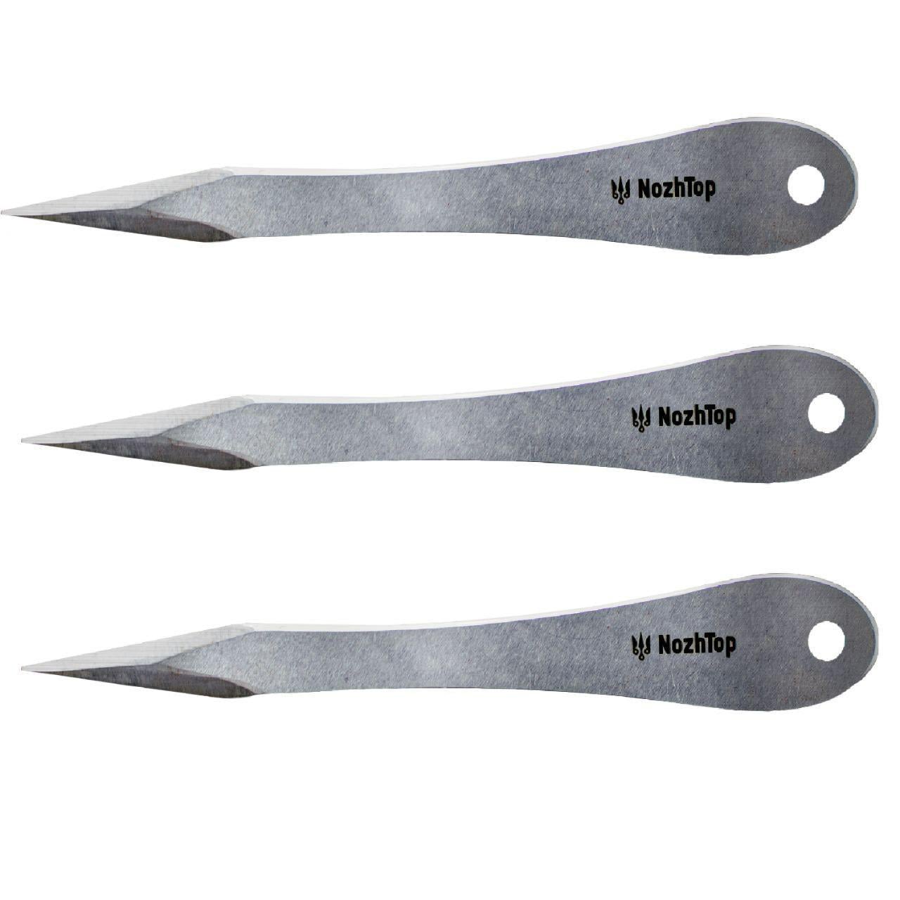 Подарунковий набір метальних ножів Стилос і піхв до них з натуральної шкіри (12078028)