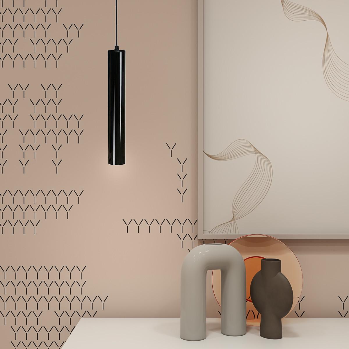 Подвесной светильник MSK ELECTRIC Tube под лампу Е27 Черный (NL 3522 GL) - фото 2