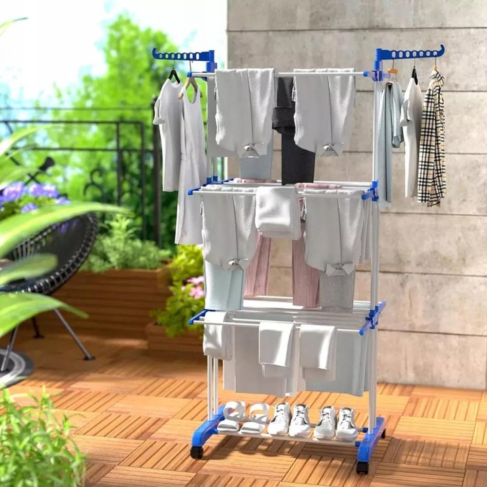 Сушилка многоярусная Garment rack with wheels для белья до 40 кг - фото 10