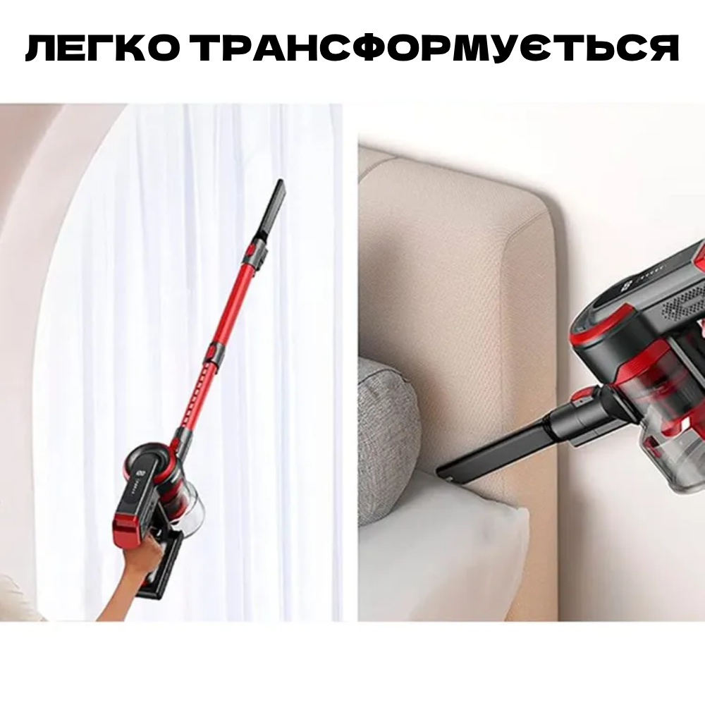 Пилосос акумуляторний з насадками 3в1 вертикальний складаний 2200 mAh (TK-000240) - фото 5 Пилосос акумуляторний з насадками 3в1 вертикальний складаний 2200 mAh (TK-000240) - фото 5