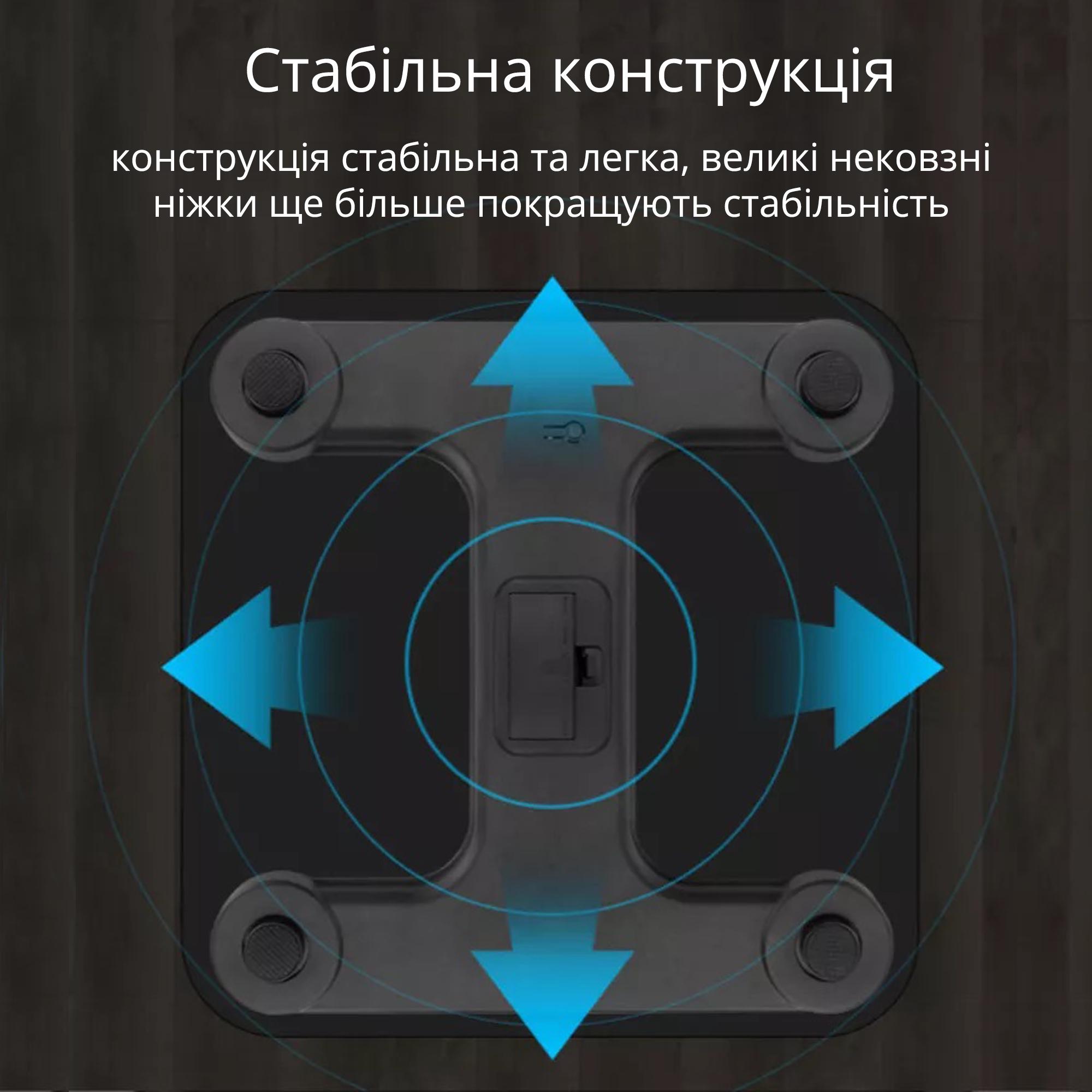 Розумні підлогові ваги з додатком для телефону та Bluetooth Чорний (9631785) - фото 6