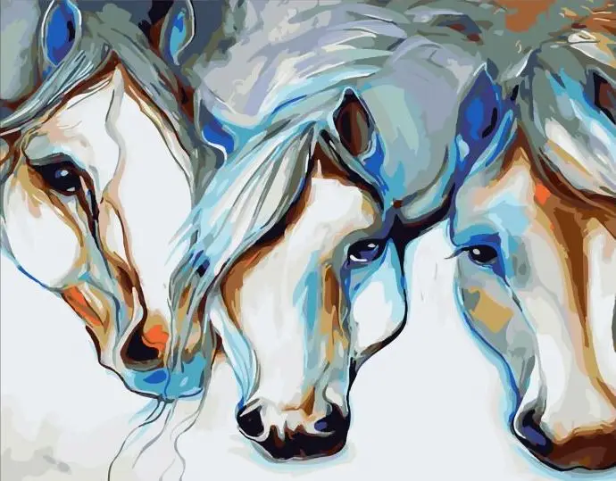 Картина по номерам Strateg Красивые лошади 40x50 см без коробки (SR-SY6206)