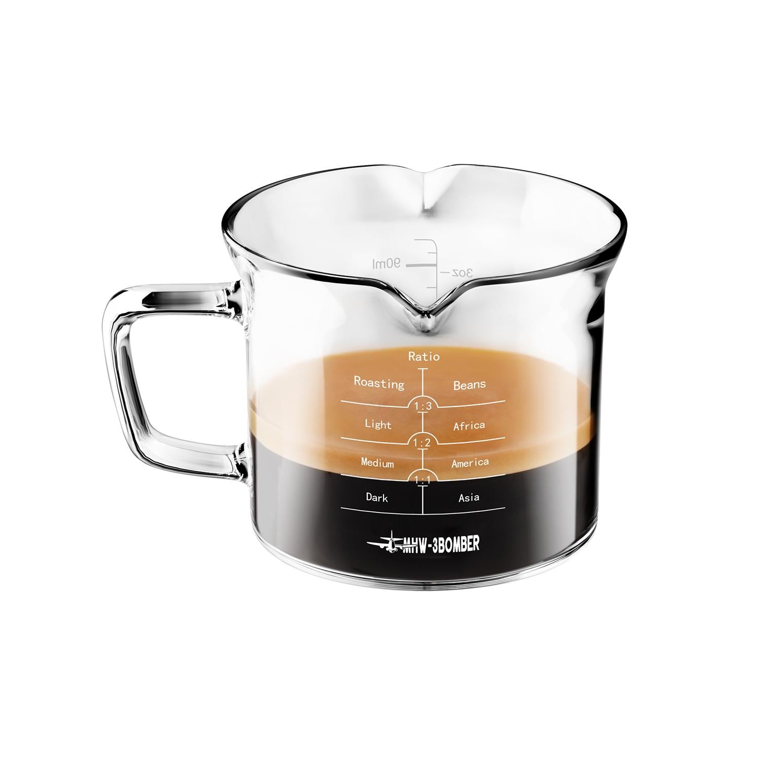 Мерная стеклянная емкость с двойным носиком для эспрессо MHW-3BOMBER Glass Measuring Cup 120 мл Прозрачный (G5059-OS)