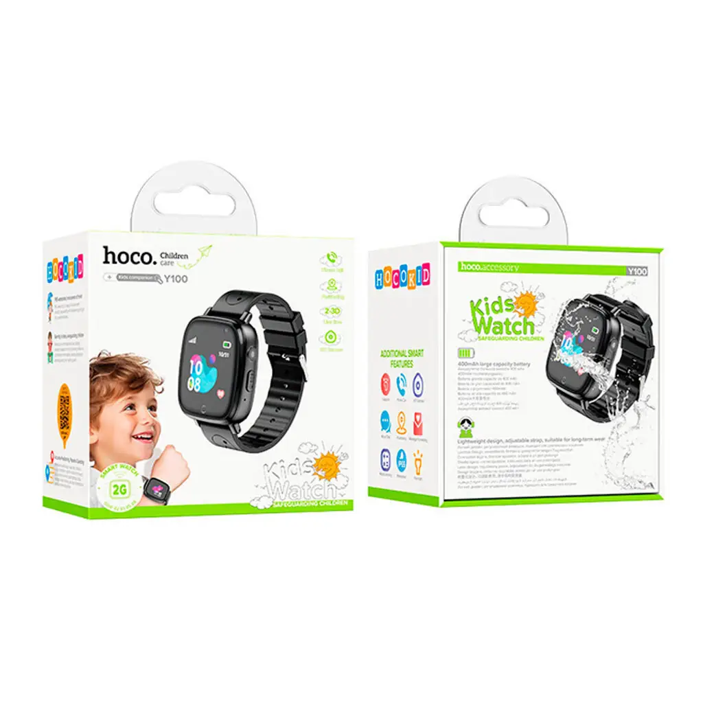Смарт-годинник дитячий Hoco Y100 Children Watch With Call Function Black - фото 5