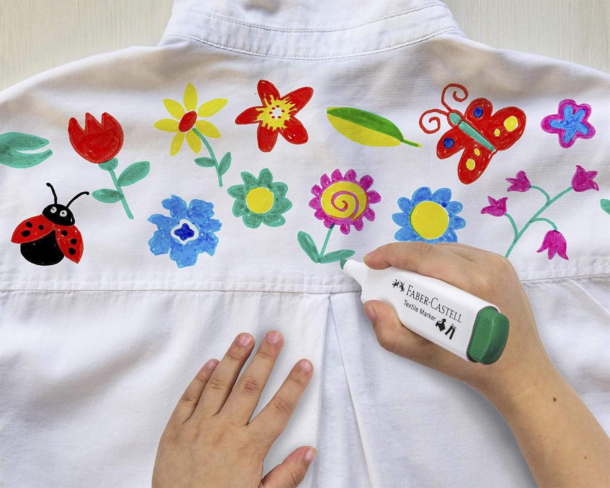 Маркери для тканини Faber-Castell TEXTILE MARKER 5 кольорів (159520) - фото 6 Маркери для тканини Faber-Castell TEXTILE MARKER 5 кольорів (159520) - фото 6