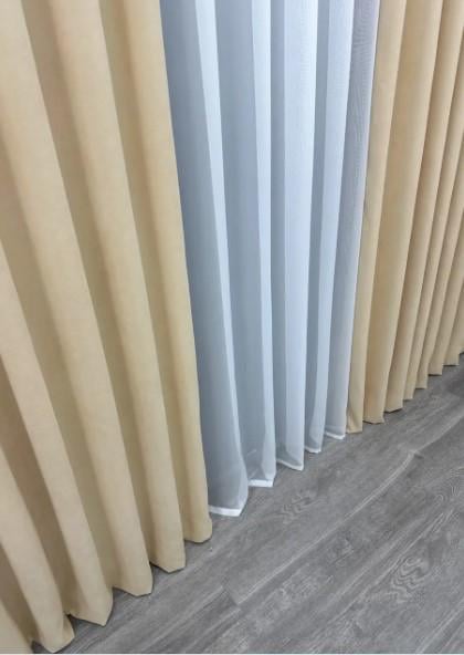 Комплект штор мікровелюр Petek 1,5х2,9 м 2 шт. Бежевий (1826ш 33-0818) - фото 4 Комплект штор мікровелюр Petek 1,5х2,9 м 2 шт. Бежевий (1826ш 33-0818) - фото 4