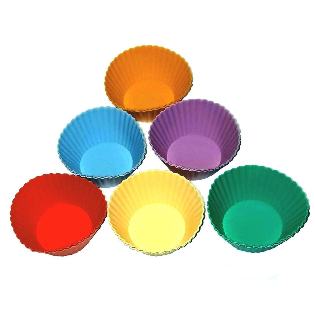 Набір силіконових форм для кексів і маффінів Empire класика різнокольорові 12 шт. (201949-12)