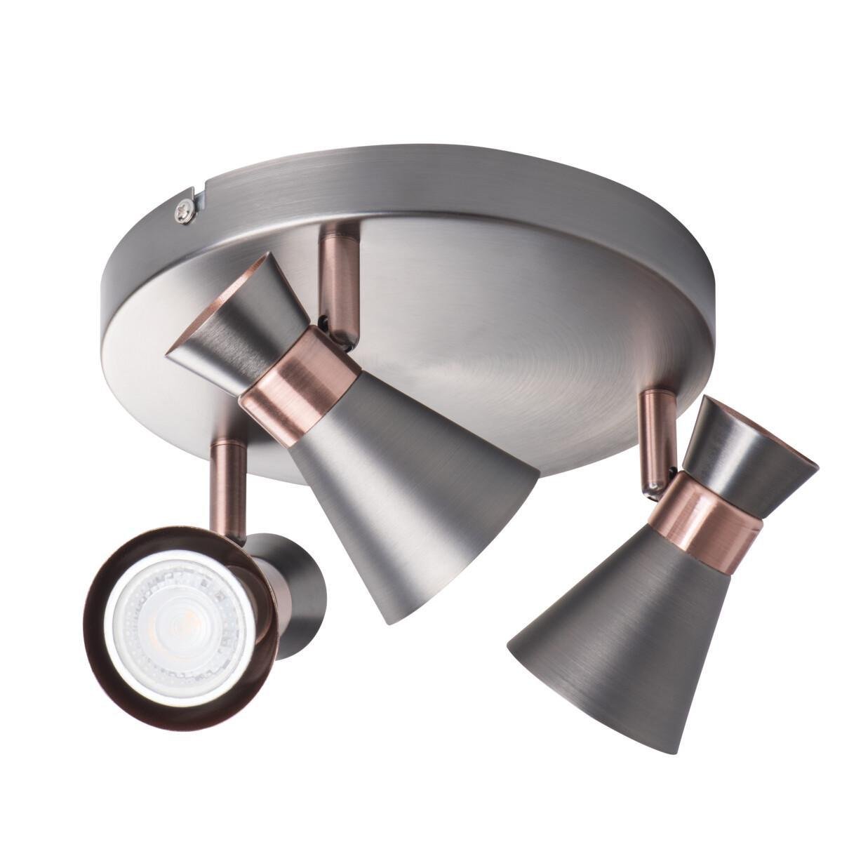 Светильник спот Kanlux MILENO EL-30 ASR-AN 3xGU10 IP20 Серебристый/Медный (Kan_29113)