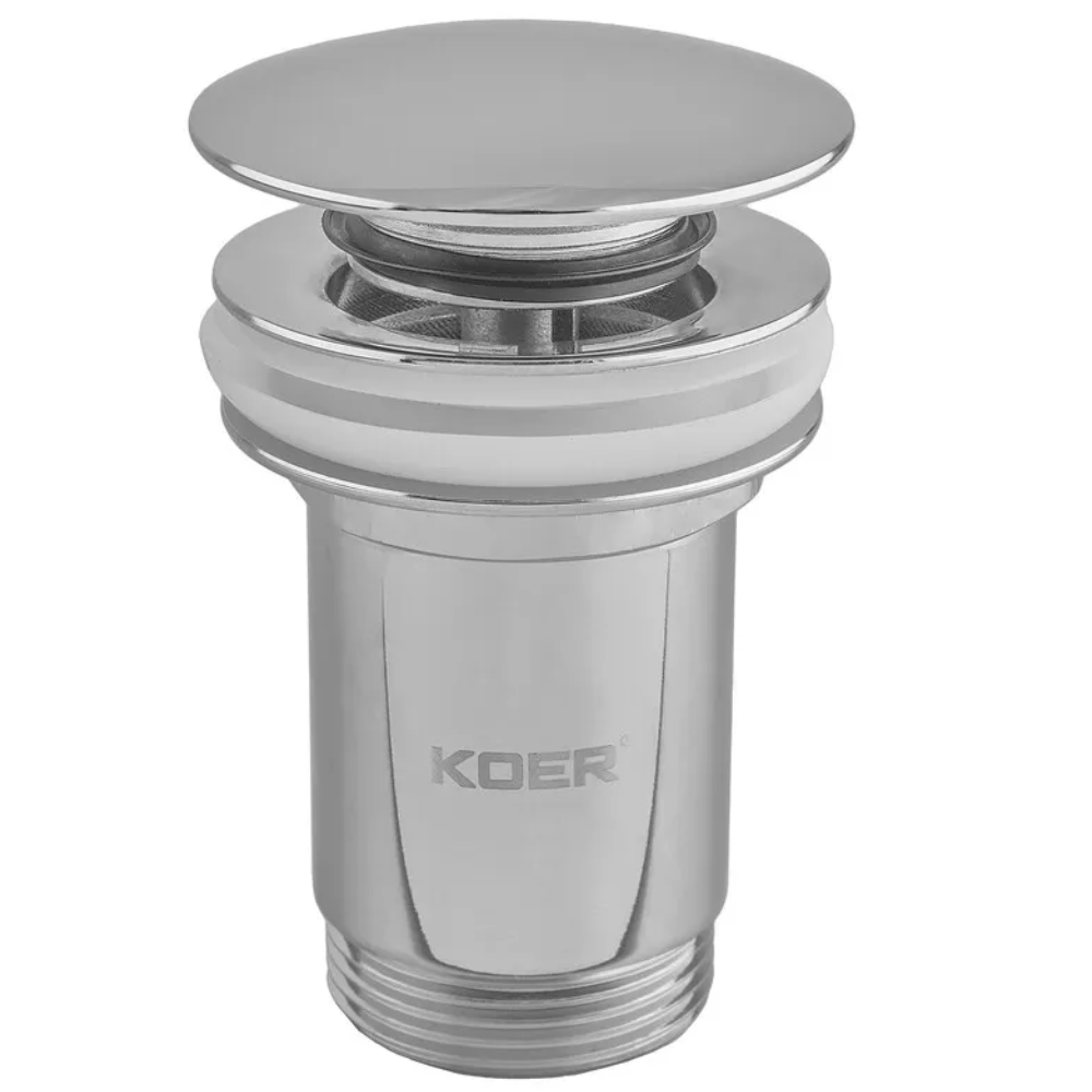 Клапан донный KOER PW-08-01 1 1/4'' Сlick-Сlack для умывальника Хром (KR5786)