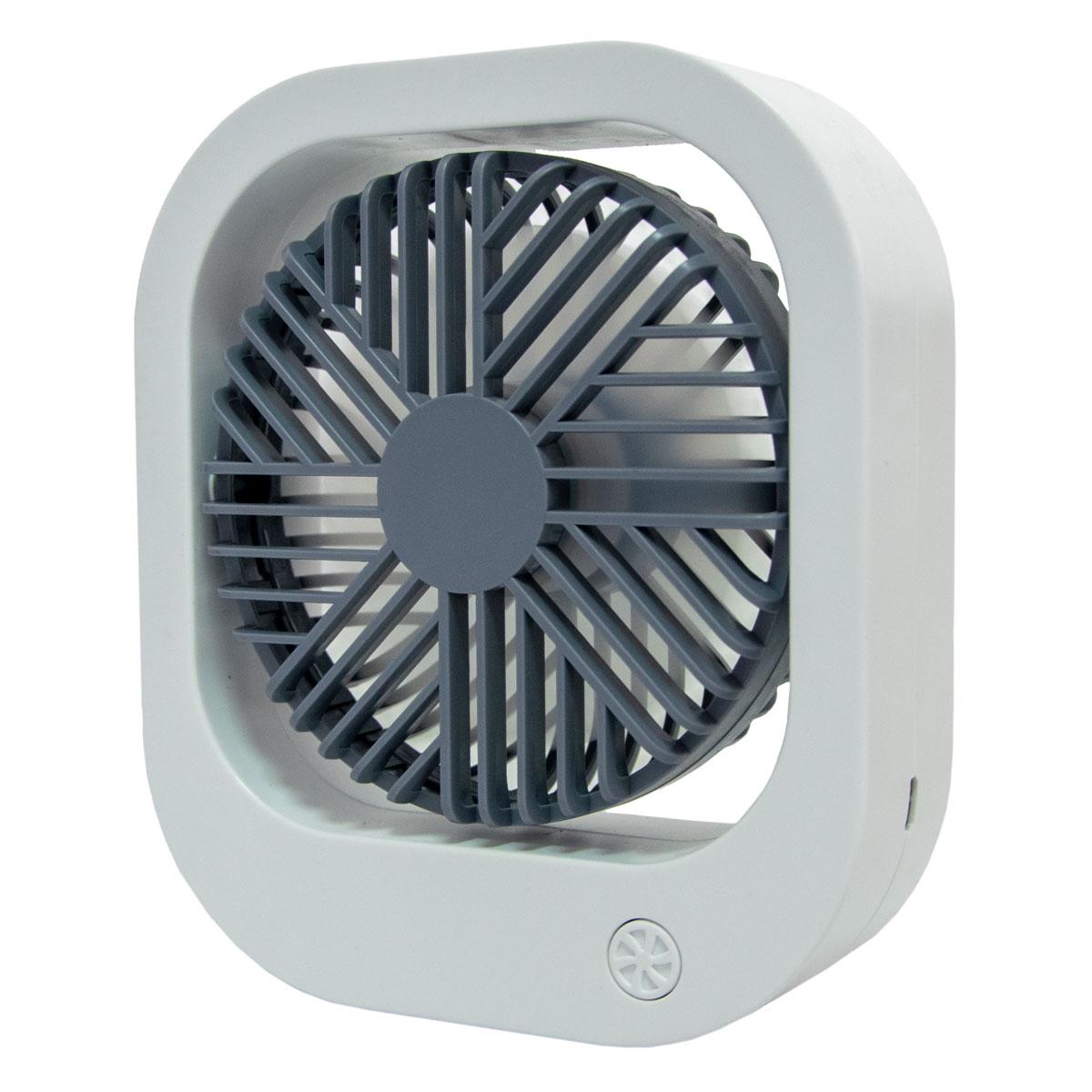 Вентилятор портативный на аккумуляторе DianDi SQ 2177 USB Белый с серым (1010613-White)