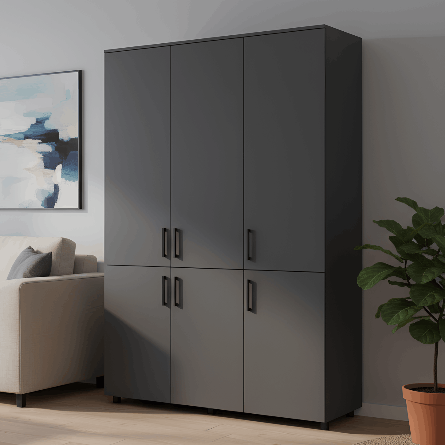 Шкаф для одежды Doros Торн 3 ДСП полки 135х51,6х200 см Антрацит (DRS-012082)