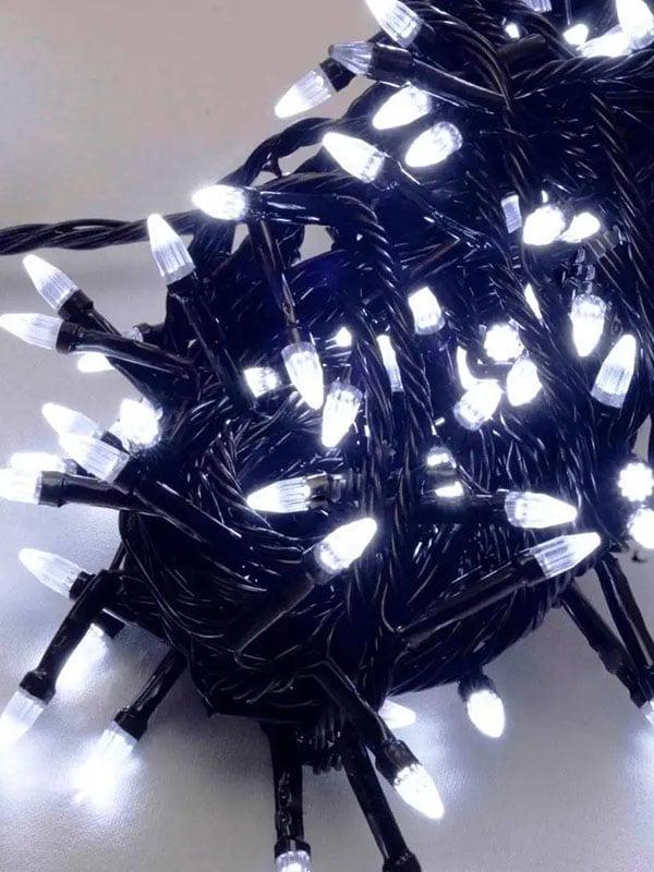Гирлянда-нить Конус на черной проволоке 300LED 15 м Холодный Белый (SZ-1230-03)