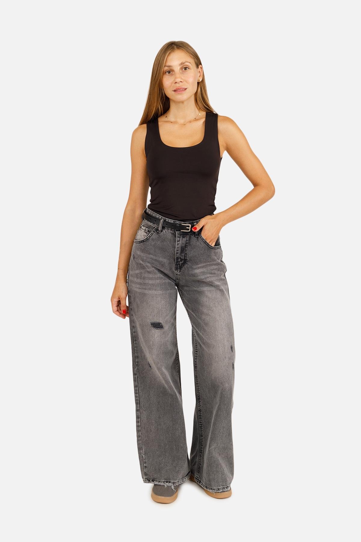 Джинси жіночі Baggy ЦБ-00257430 р. 52 Темно-сірий (SKT001013058)