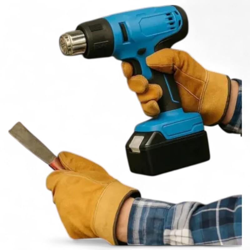 Фен будівельний акумуляторний у кейсі з 3 насадками/2 акумулятори 48 В - фото 8