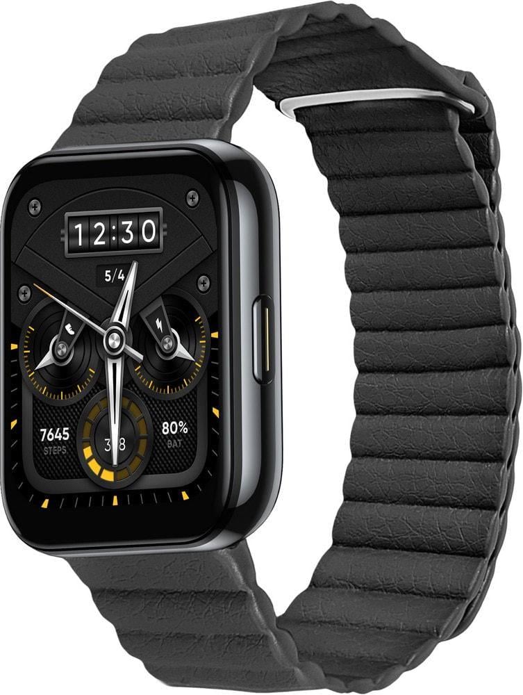 Ремешок кожаный Genis для Realme Watch 2/2 Pro Black (37270-2B)